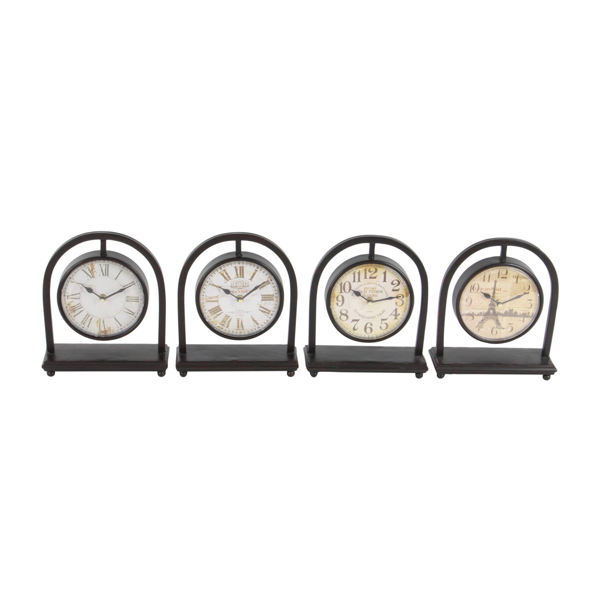11" Black Metal Vintage Hanging Clock Set
